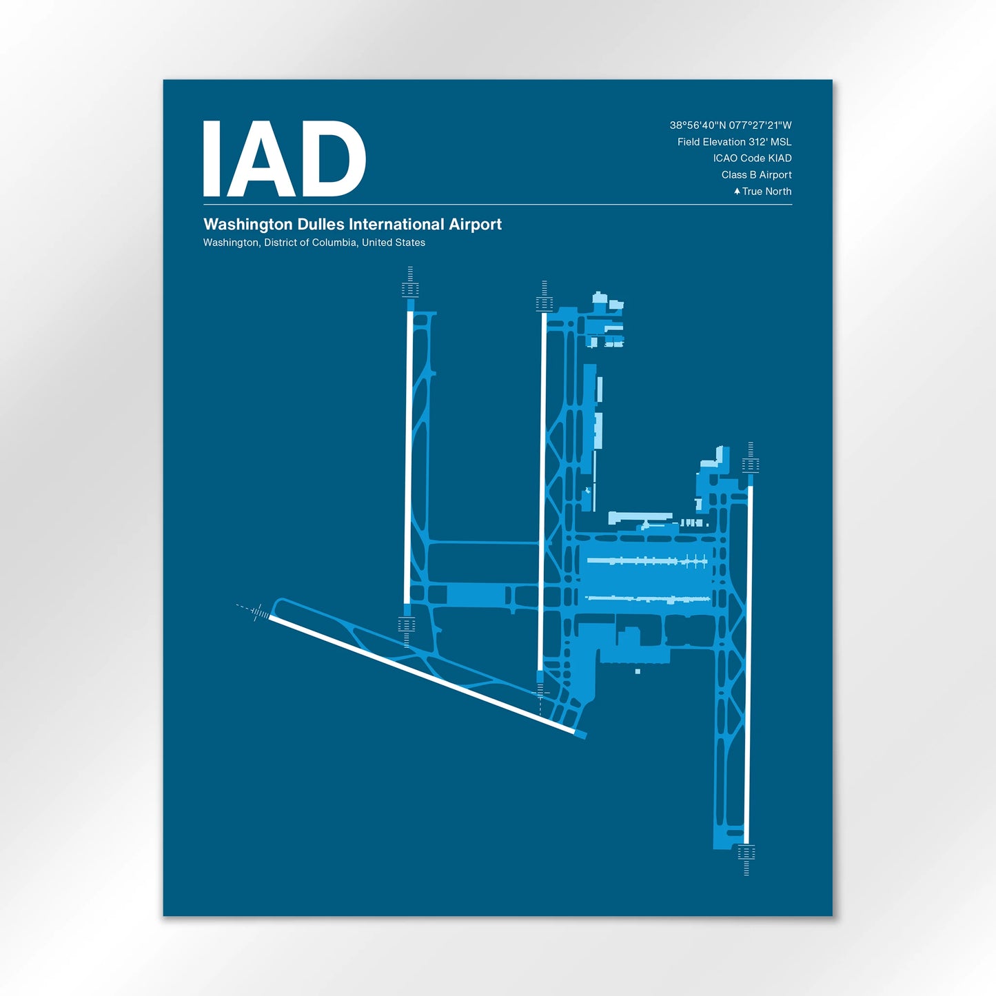 IAD | Washington - Skyline Blue - 16×20" - No Frame
