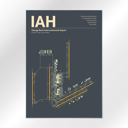 IAH | Houston - Mid - Century Slate - A2 - No Frame