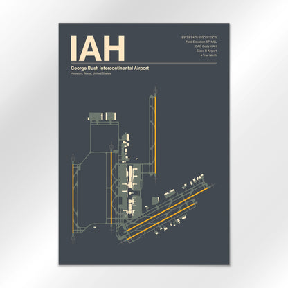 IAH | Houston - Mid - Century Slate - A3 - No Frame