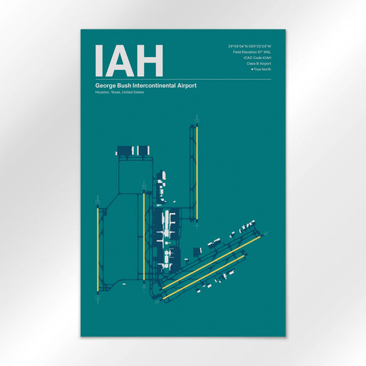 IAH | Houston - Mid - Century Moss - 12×18" - No Frame