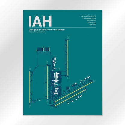 IAH | Houston - Mid - Century Moss - 18×24" - No Frame