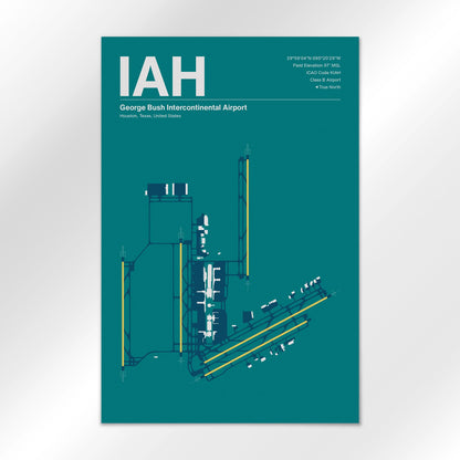 IAH | Houston - Mid - Century Moss - 24×36" - No Frame
