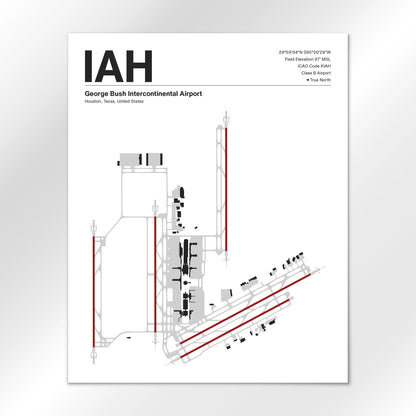 IAH | Houston - Mid - Century Modern - 16×20" - No Frame