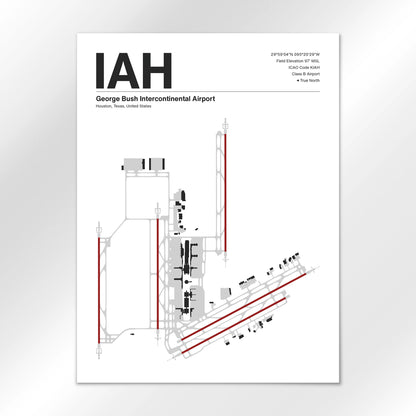 IAH | Houston - Mid - Century Modern - 18×24" - No Frame