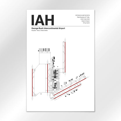 IAH | Houston - Mid - Century Modern - 24×36" - No Frame