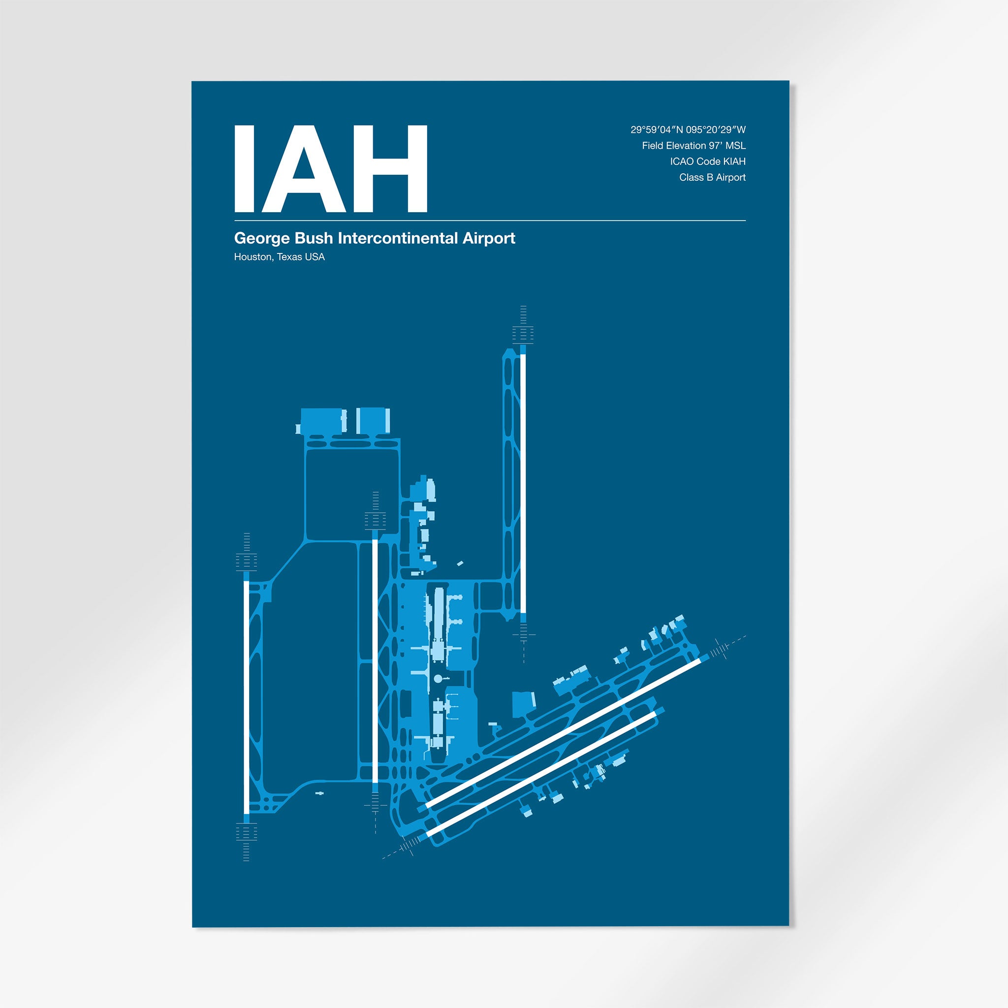 IAH | Houston - A3 - Skyline Blue - No Frame