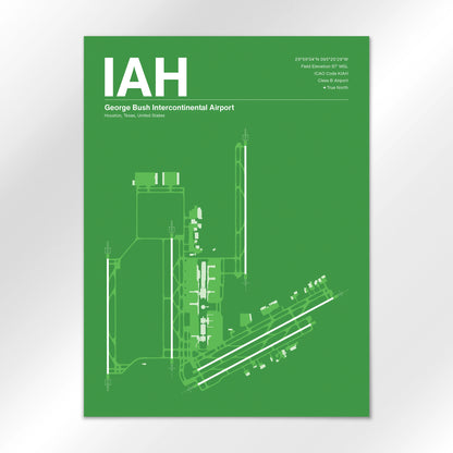 IAH | Houston - Overland Green - 18×24" - No Frame