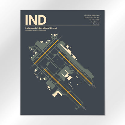 IND | Indianapolis - Mid - Century Slate - 16×20" - No Frame