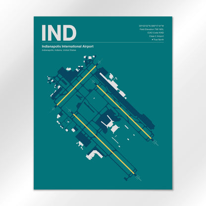 IND | Indianapolis - Mid - Century Moss - 16×20" - No Frame