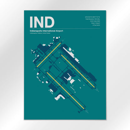 IND | Indianapolis - Mid - Century Moss - 18×24" - No Frame