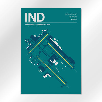 IND | Indianapolis - Mid - Century Moss - A3 - No Frame