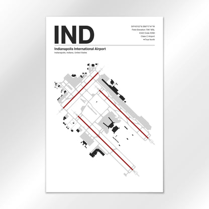 IND | Indianapolis - Mid - Century Modern - 12×18" - No Frame