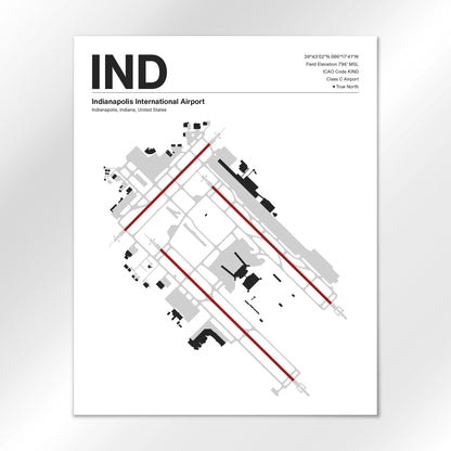 IND | Indianapolis - Mid - Century Modern - 16×20" - No Frame