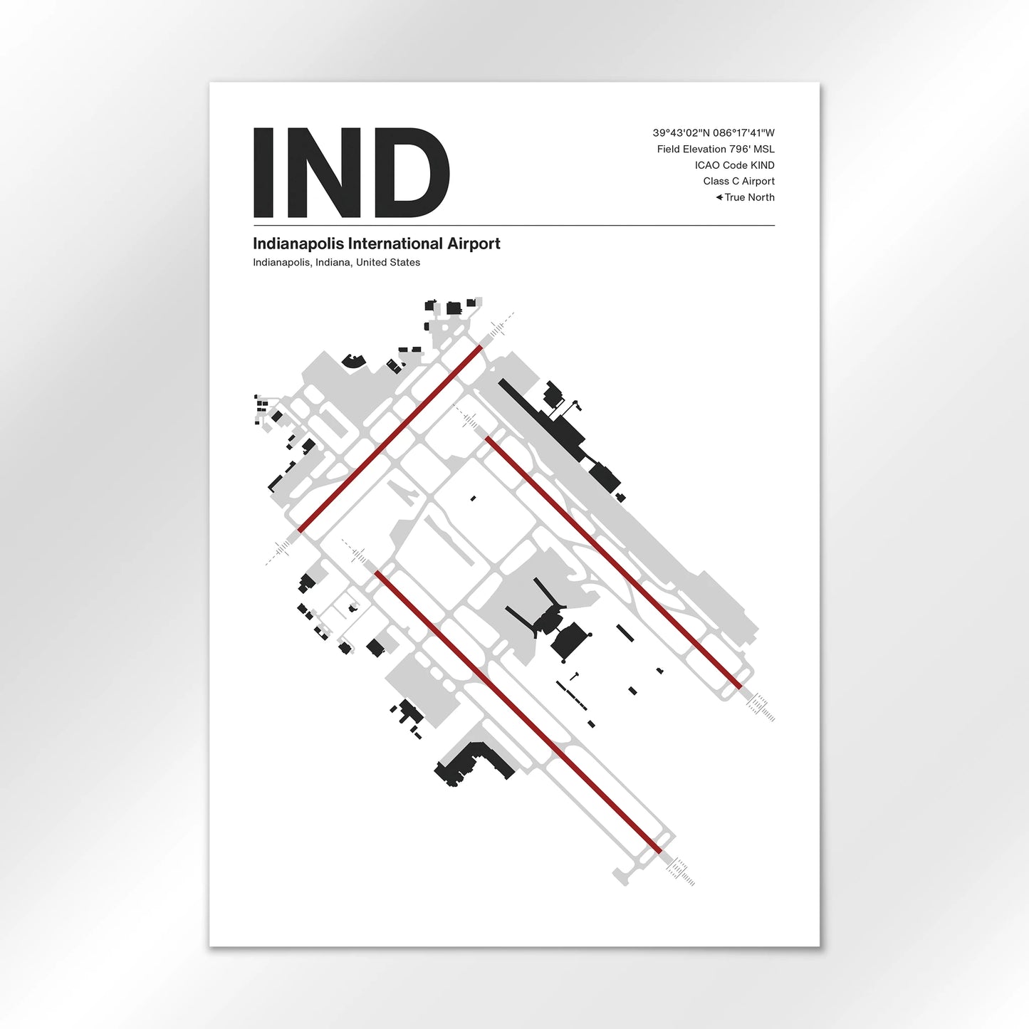 IND | Indianapolis - Mid - Century Modern - A3 - No Frame
