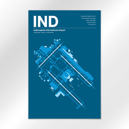 IND | Indianapolis - Skyline Blue - 12×18" - No Frame