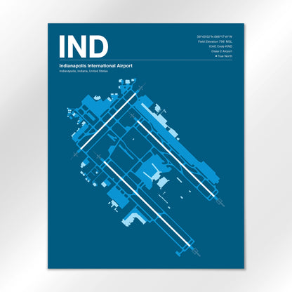IND | Indianapolis - Skyline Blue - 16×20" - No Frame