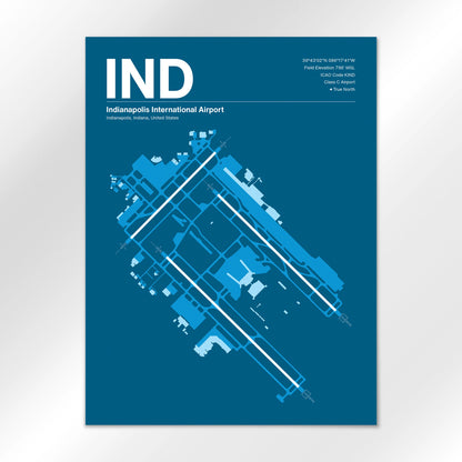 IND | Indianapolis - Skyline Blue - 18×24" - No Frame