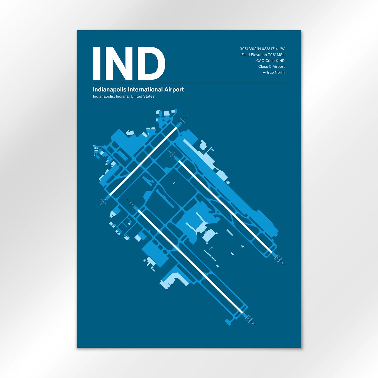 IND | Indianapolis - Skyline Blue - A1 - No Frame