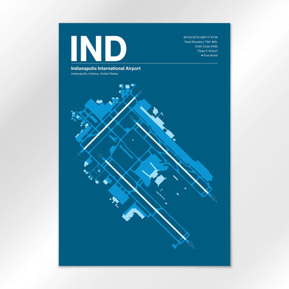 IND | Indianapolis - Skyline Blue - A3 - No Frame