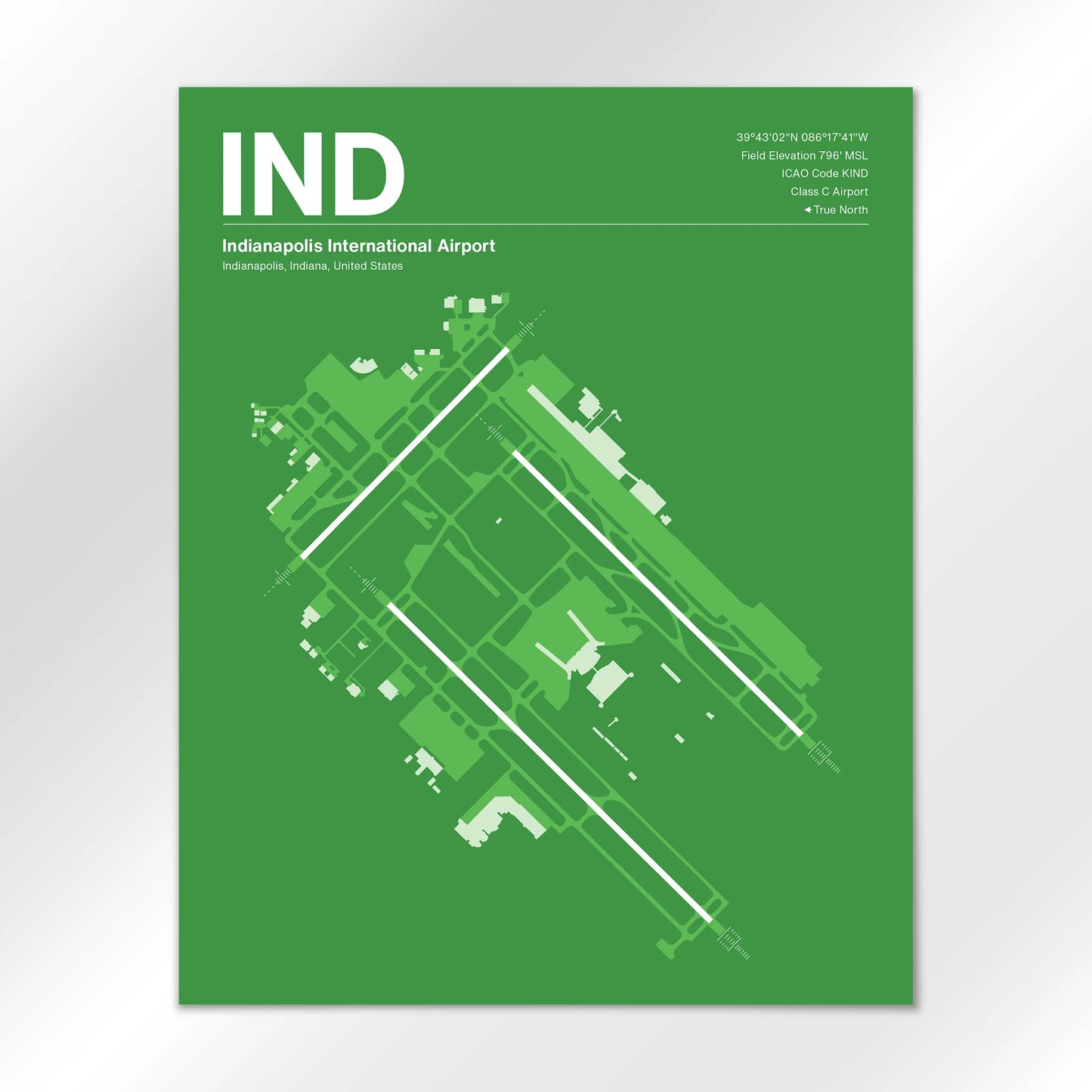 IND | Indianapolis - Overland Green - 16×20" - No Frame
