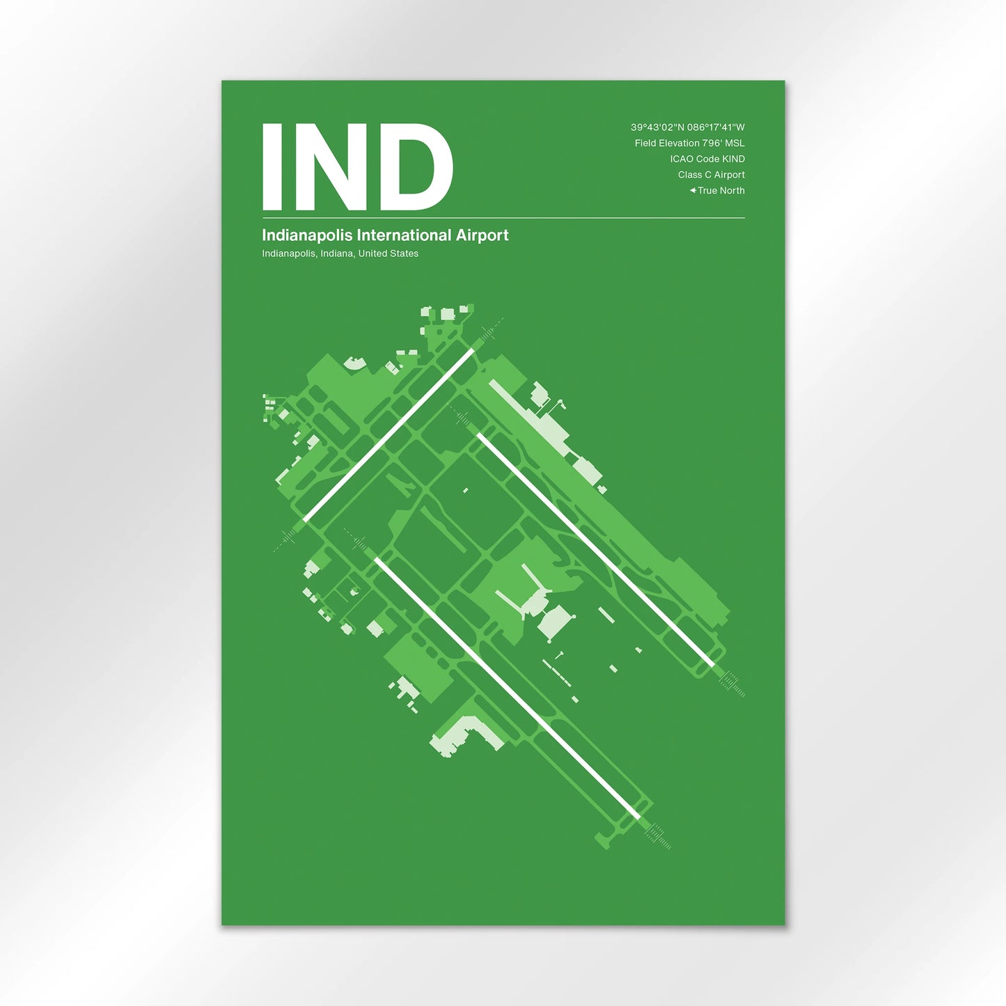 IND | Indianapolis - Overland Green - 24×36" - No Frame