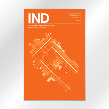 IND | Indianapolis - Sunset Orange - 12×18" - No Frame