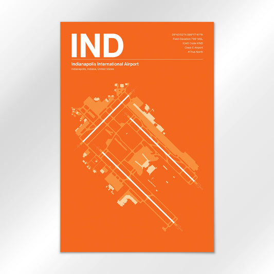 IND | Indianapolis - Sunset Orange - 12×18" - No Frame