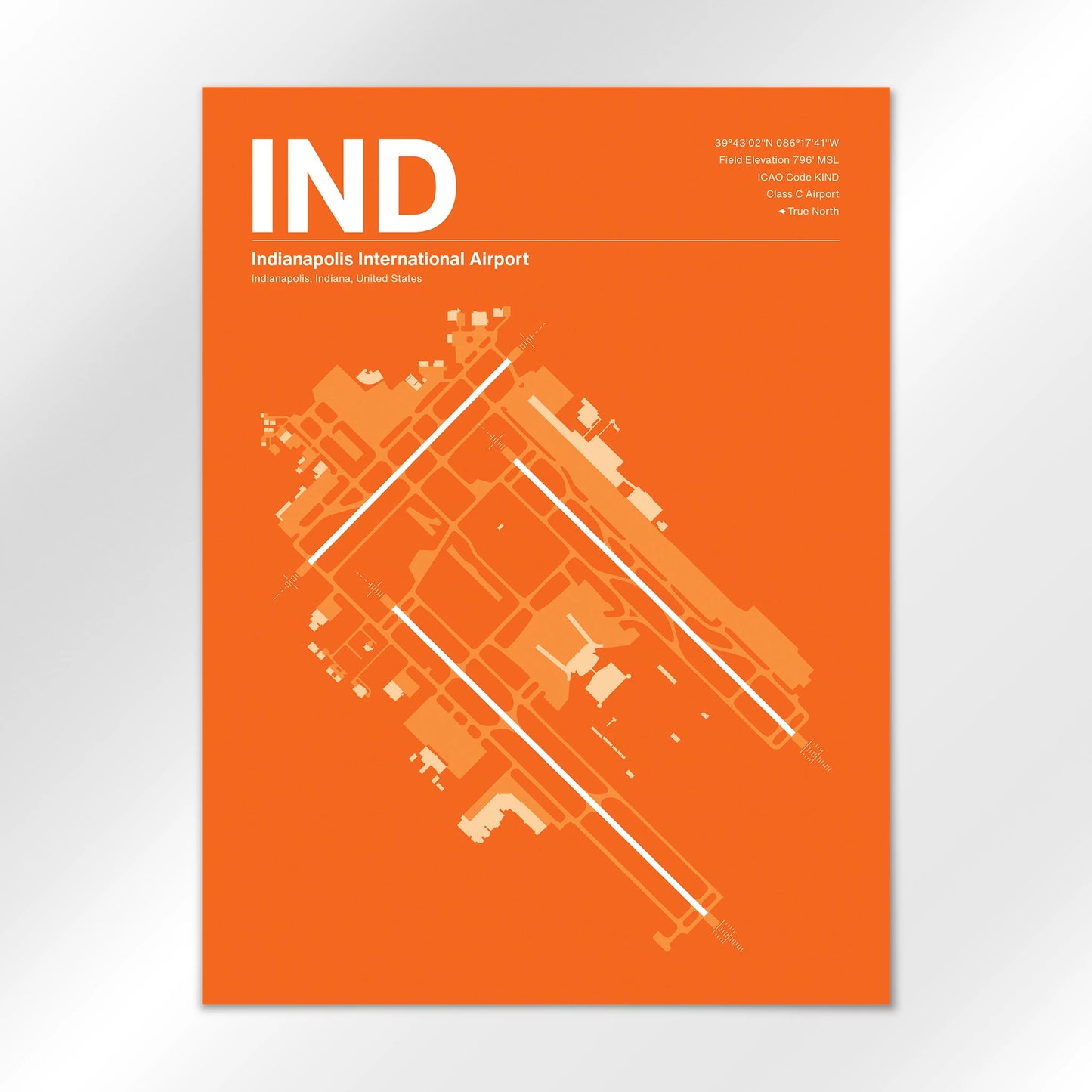 IND | Indianapolis - Sunset Orange - 18×24" - No Frame