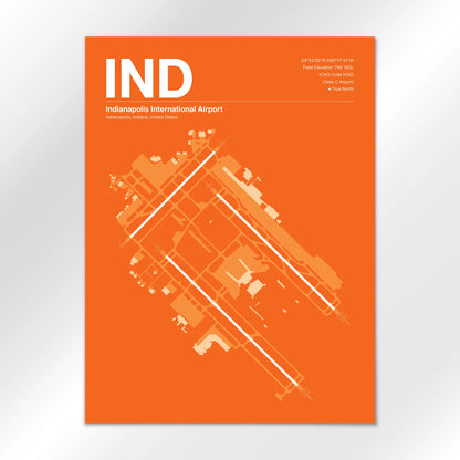 IND | Indianapolis - Sunset Orange - 18×24" - No Frame