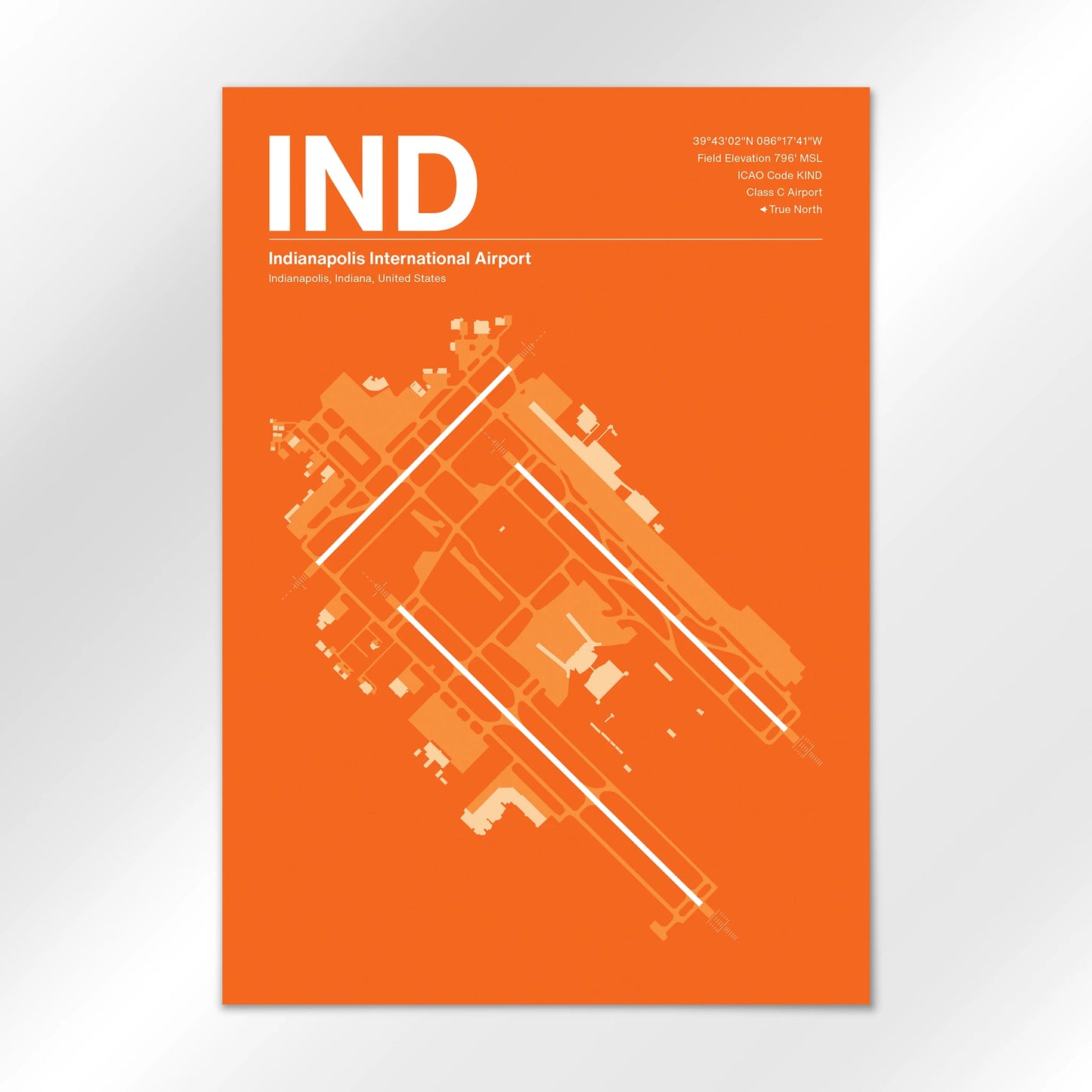 IND | Indianapolis - Sunset Orange - A2 - No Frame
