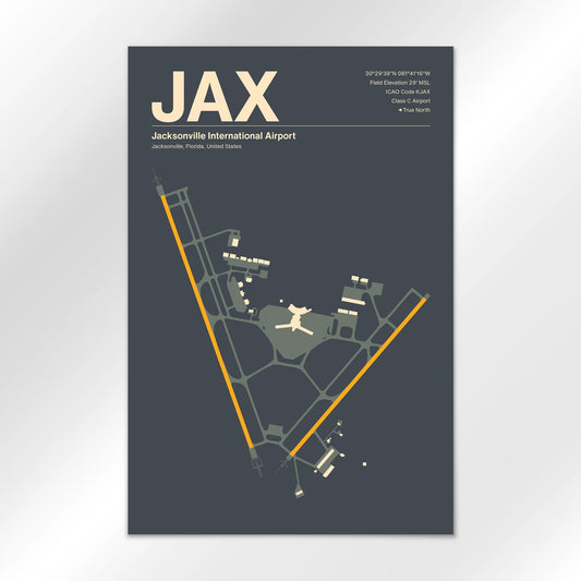 JAX | Jacksonville - Mid - Century Slate - 12×18" - No Frame