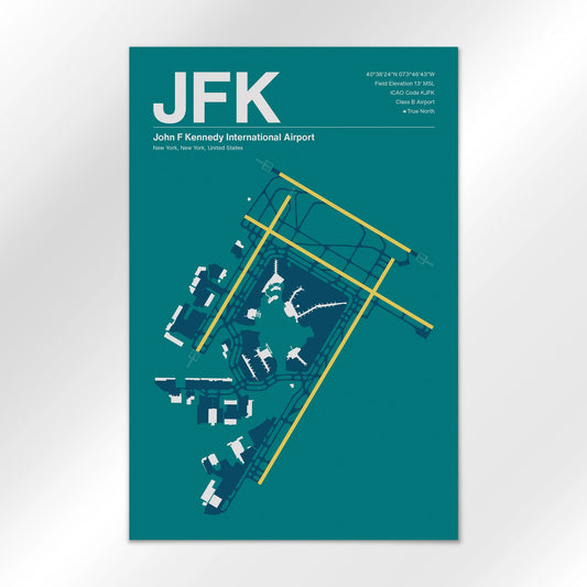 JFK | New York - Mid - Century Moss - 12×18" - No Frame