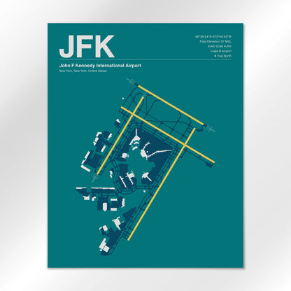 JFK | New York - Mid - Century Moss - 16×20" - No Frame