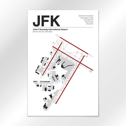 JFK | New York - Mid - Century Modern - 12×18" - No Frame
