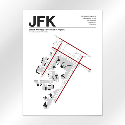 JFK | New York - Mid - Century Modern - 18×24" - No Frame