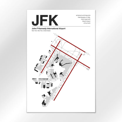 JFK | New York - Mid - Century Modern - 24×36" - No Frame