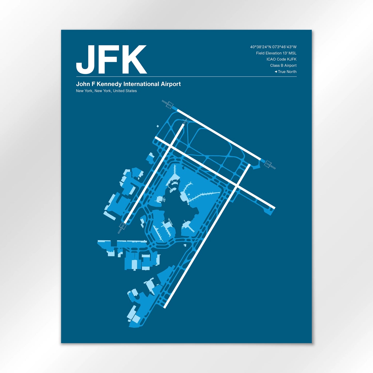 JFK | New York - Skyline Blue - 16×20" - No Frame