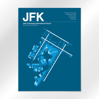 JFK | New York - Skyline Blue - 18×24" - No Frame