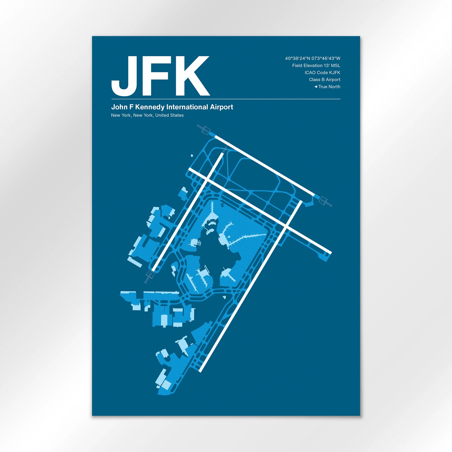 JFK | New York - Skyline Blue - A1 - No Frame