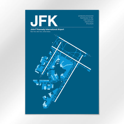 JFK | New York - Skyline Blue - A2 - No Frame