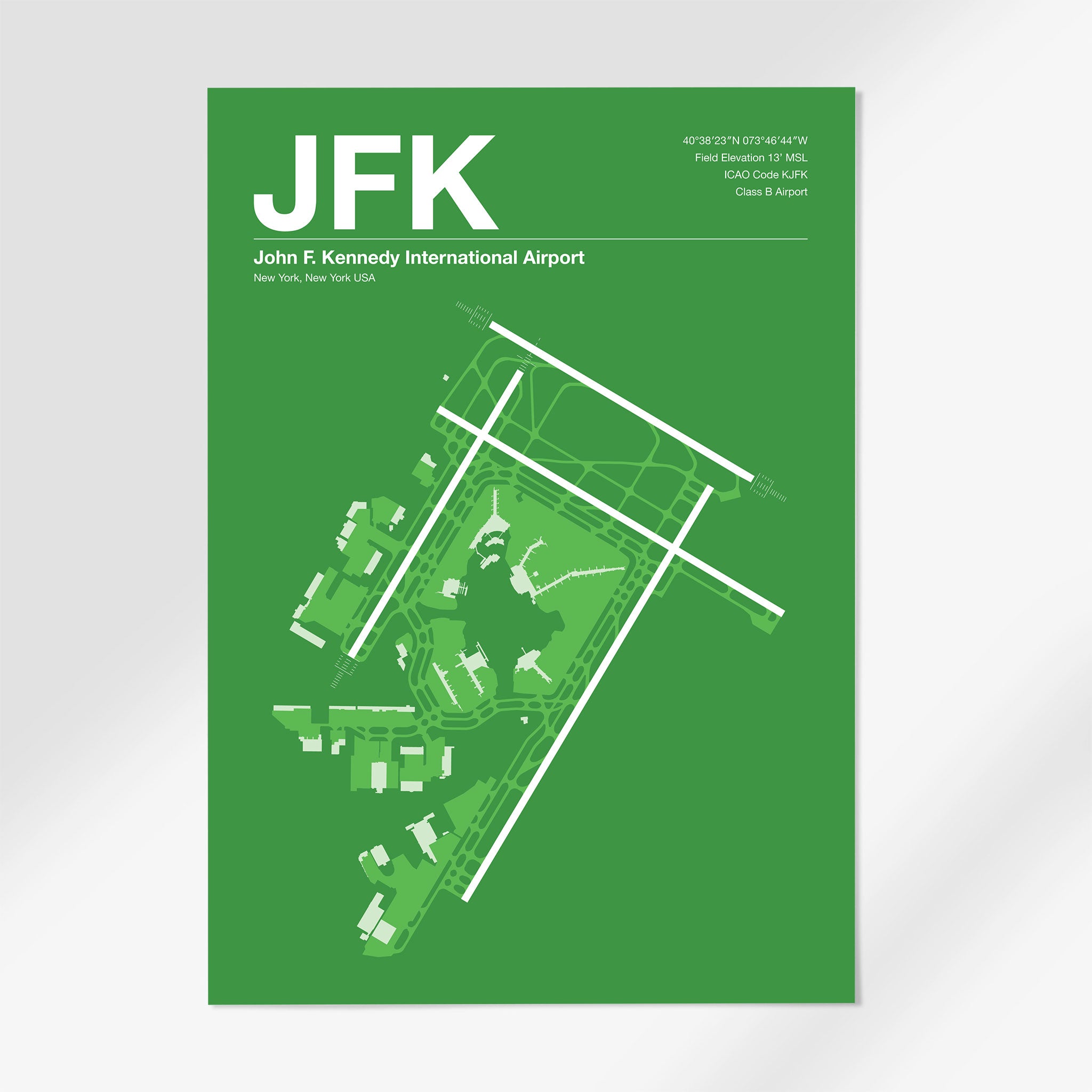JFK | New York - A3 - Overland Green - No Frame