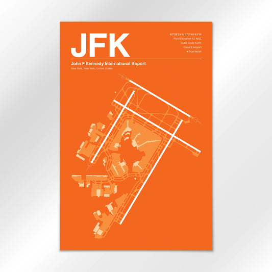 JFK | New York - Sunset Orange - 12×18" - No Frame