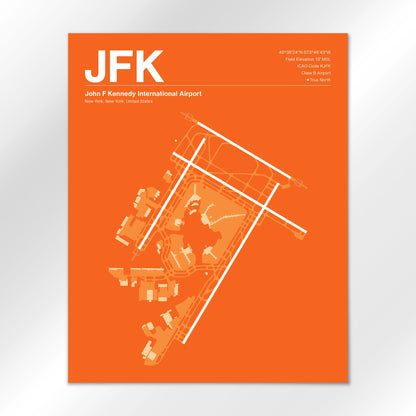 JFK | New York - Sunset Orange - 16×20" - No Frame