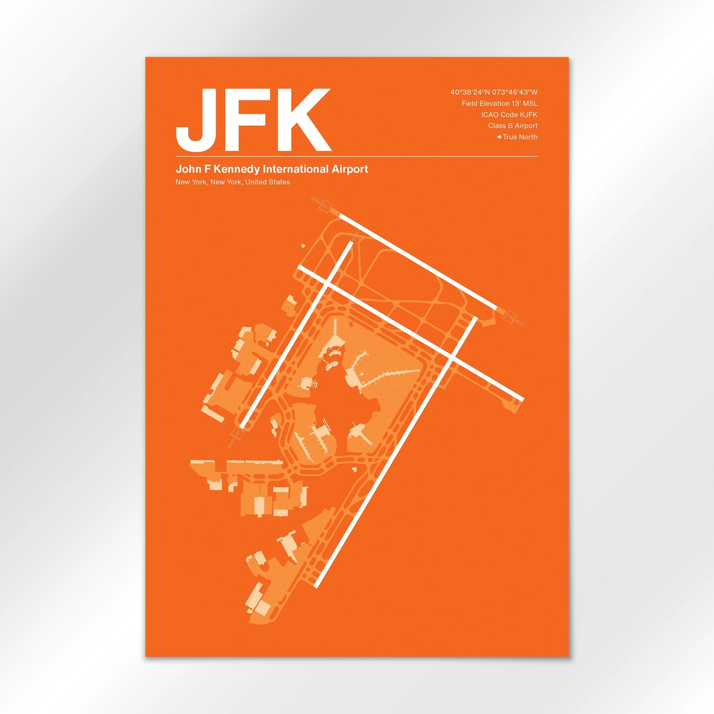 JFK | New York - Sunset Orange - A2 - No Frame