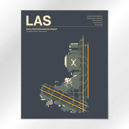 LAS | Las Vegas - Mid - Century Slate - 16×20" - No Frame