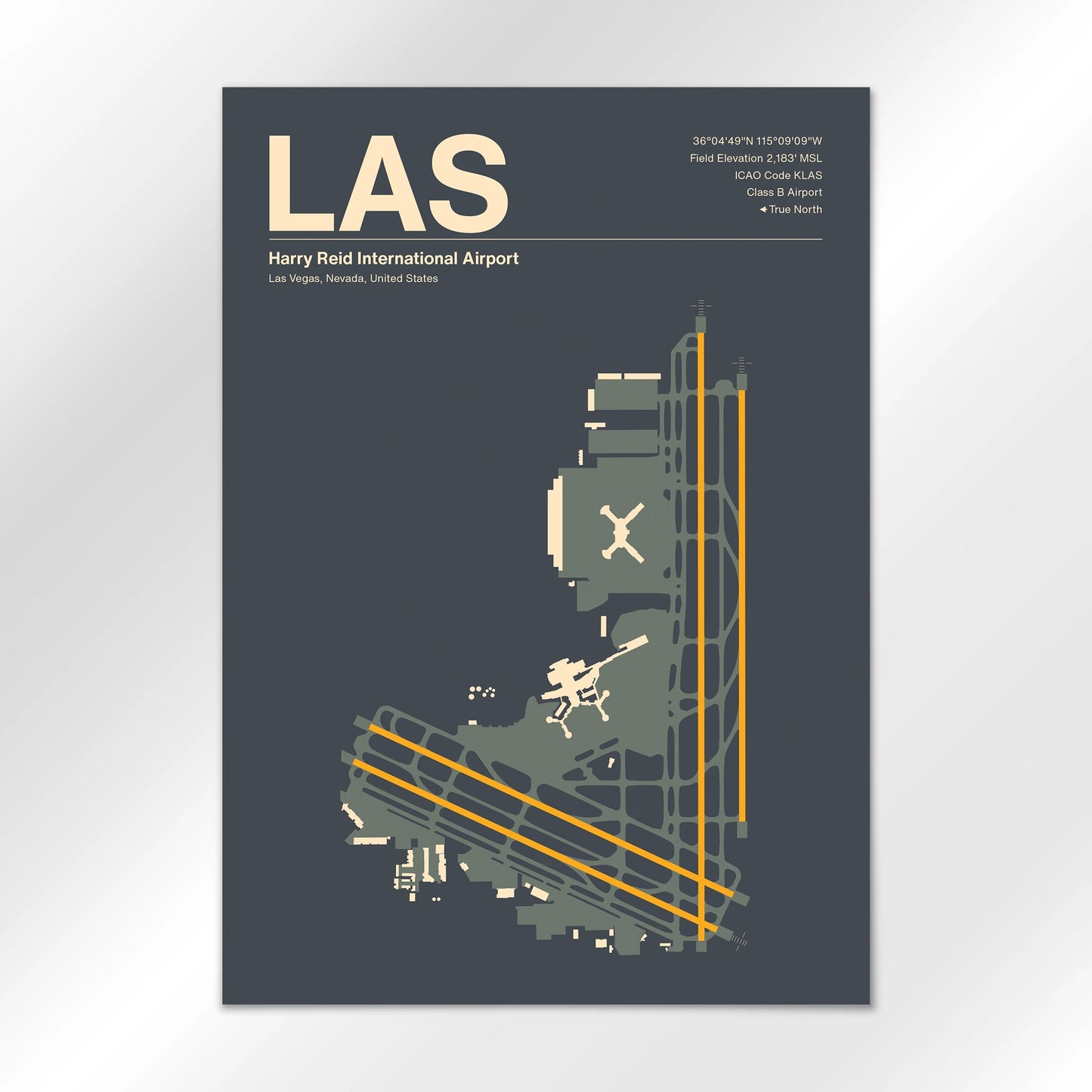 LAS | Las Vegas - Mid - Century Slate - A1 - No Frame