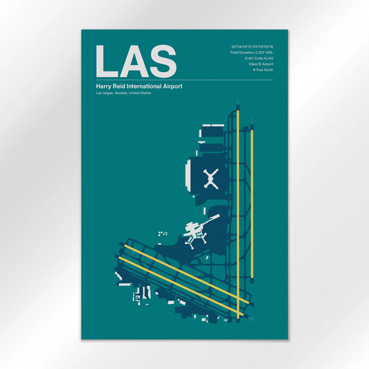 LAS | Las Vegas - Mid - Century Moss - 12×18" - No Frame