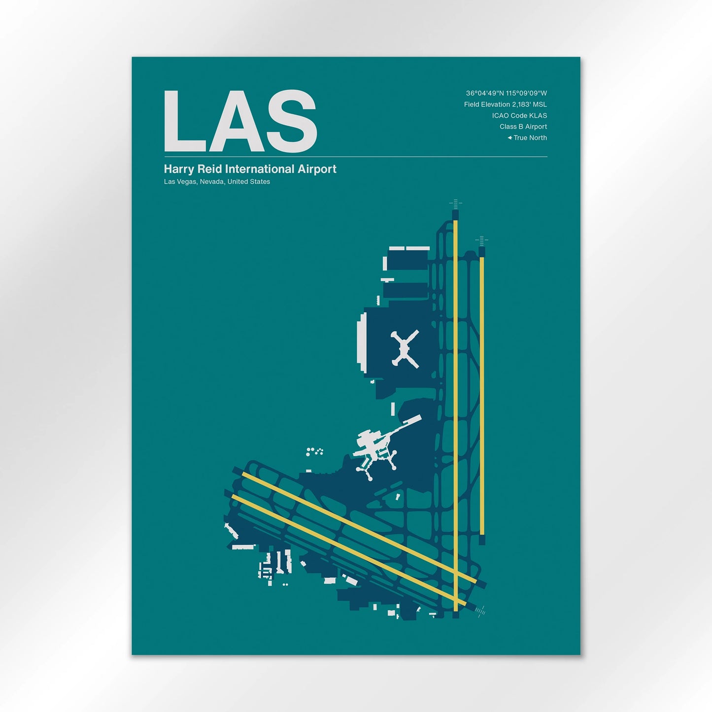 LAS | Las Vegas - Mid - Century Moss - 18×24" - No Frame