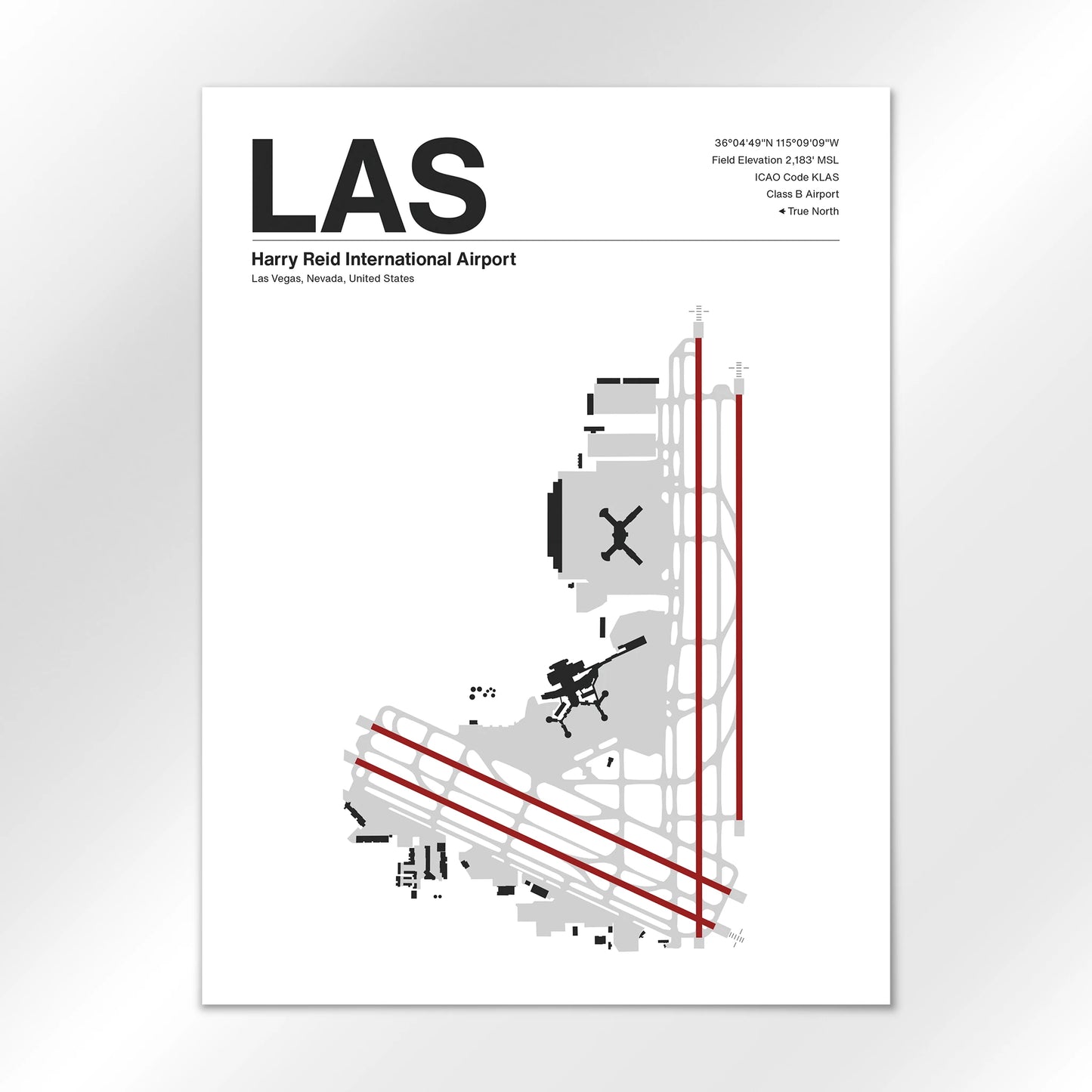 LAS | Las Vegas - Mid - Century Modern - 18×24" - No Frame