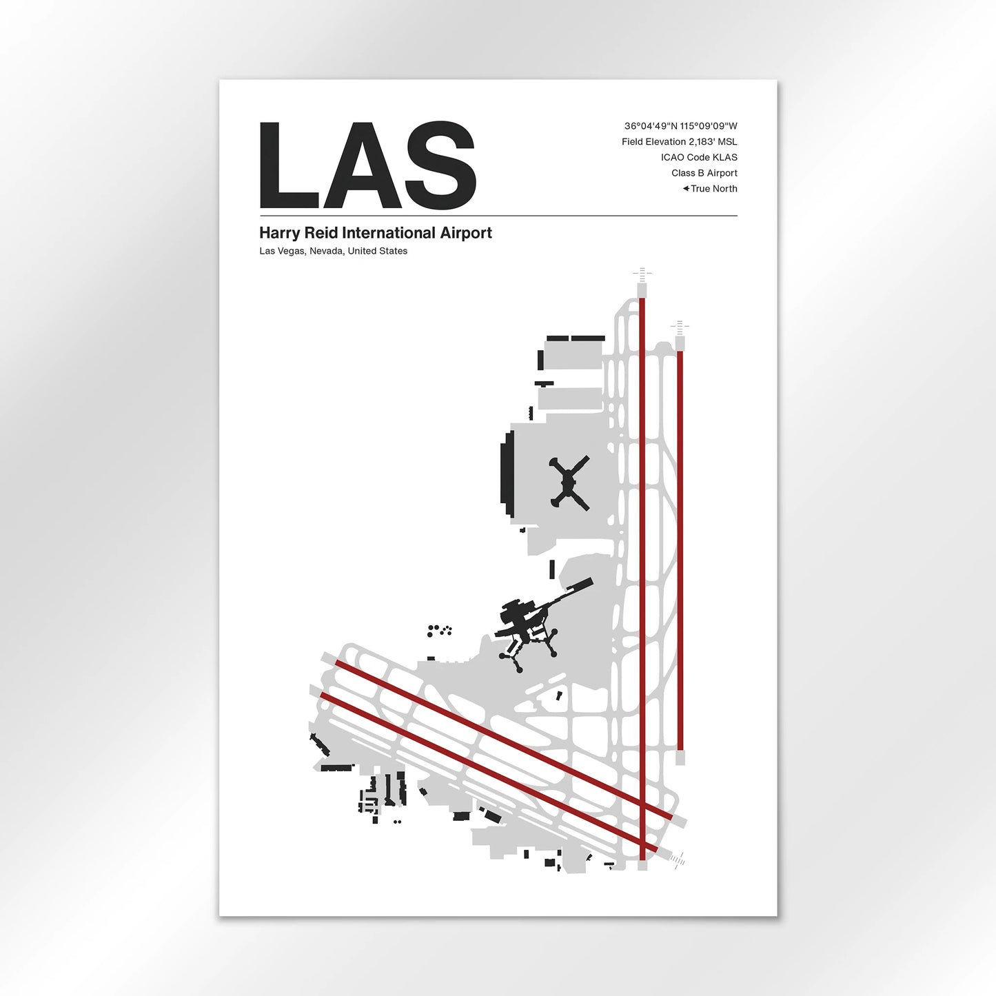 LAS | Las Vegas - Mid - Century Modern - 24×36" - No Frame